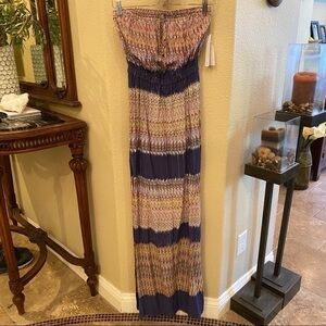 NWT~TWELFTH STREET By Cynthia Vincent Women Strapless Pattern Maxi Dress-Petite